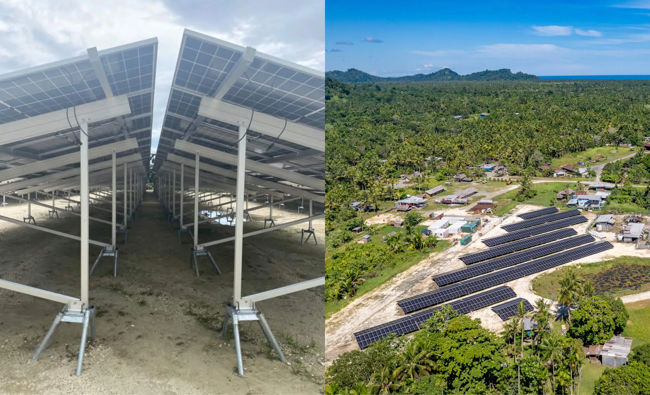 an aerial view of a solar power plant