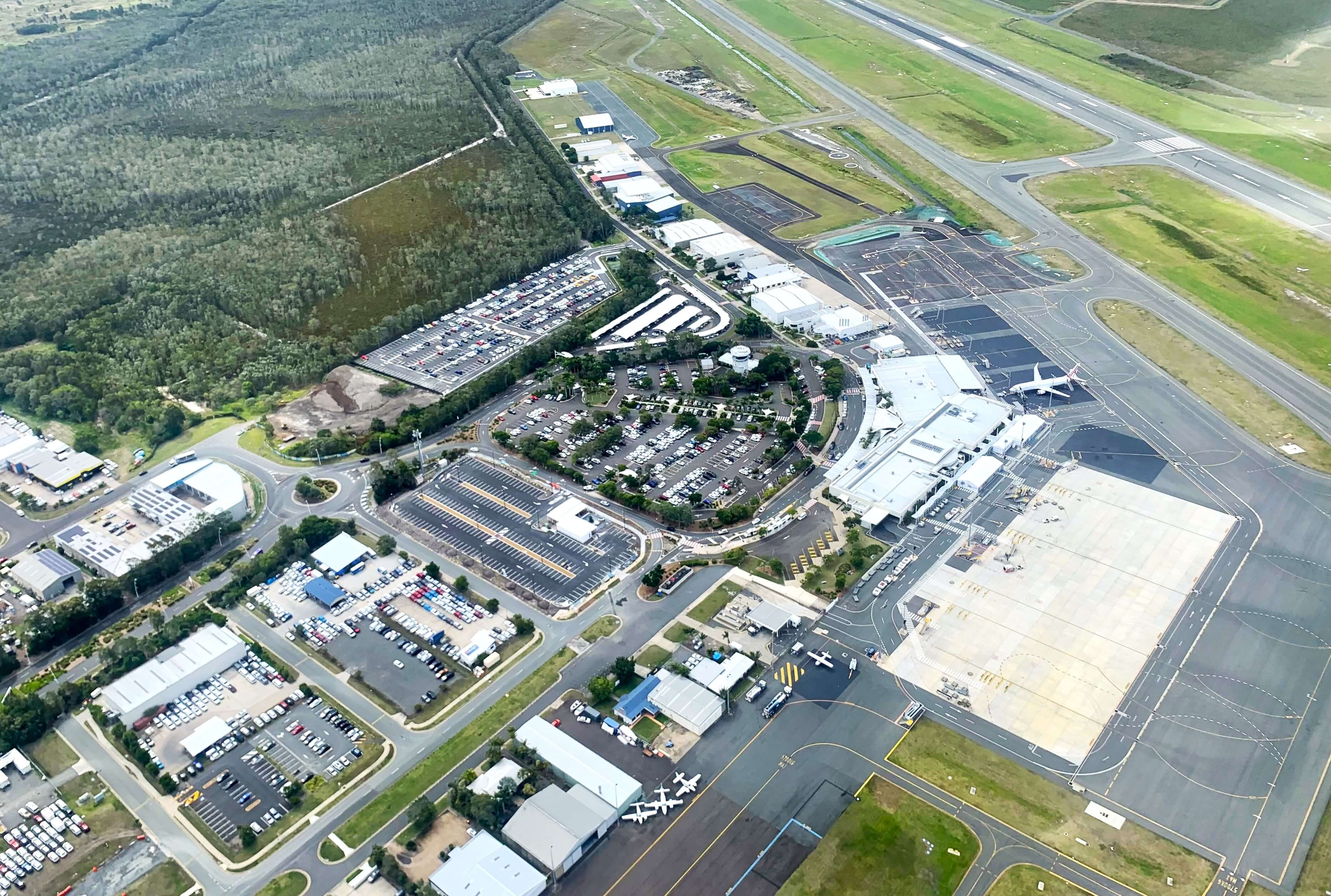 ariel view of sunshine coast airport